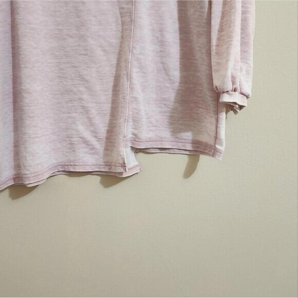 Lucky Brand Pink Oversize 3/4 Sleeve Asymmetrical graphic top size M - Picture 7 of 8